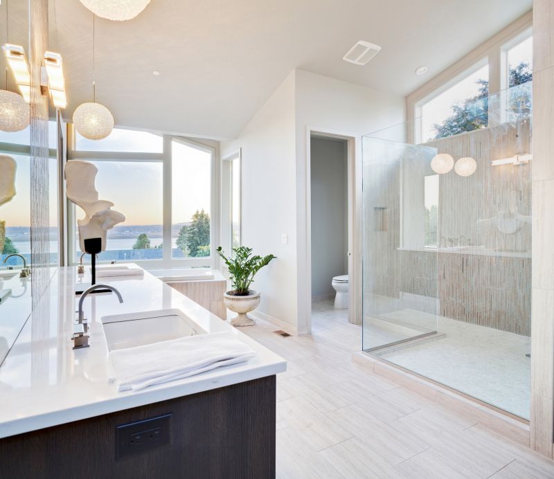Bathroom with Open Layout and Large Windows
